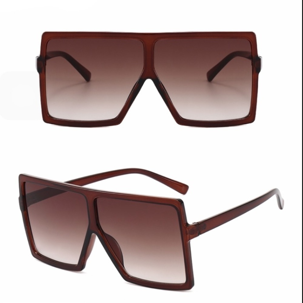Brown Square Oversized Sunglasses